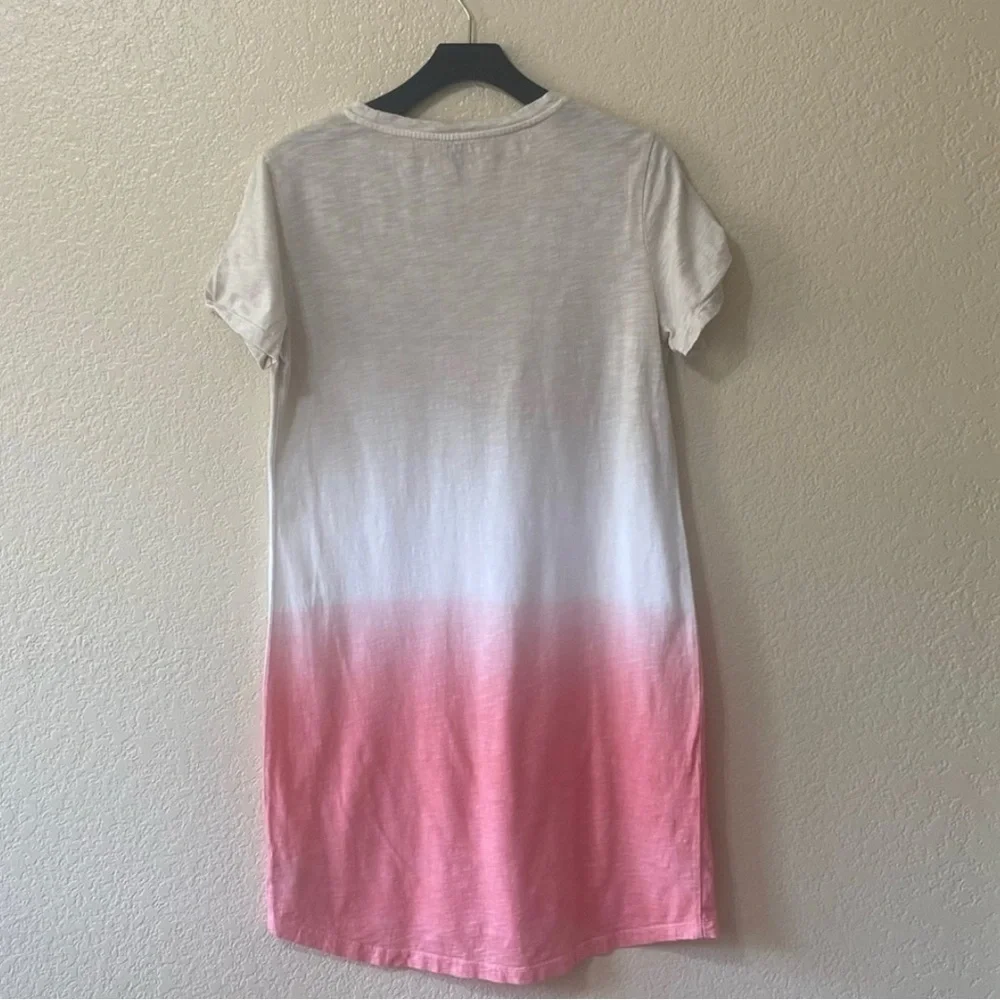 Sanctuary Ombré Tie-Dye Crew Neck Mini Shift T-Shirt Dress w/ Sleeve Detail - Picture 8 of 8